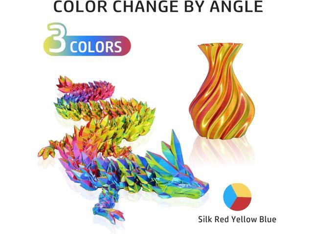 LOVOON 3D Tri-Colors PLA Printer Filament 1.75mm, Silk PLA Red Yellow Blue, 3D Printing Filament +/-0.02mm, Most 3D Printer and 3D Pen Compatible,...