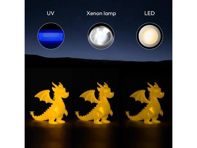 AMOLEN Glow in The Dark Filament Multicolor, Silk Daily Glow Dark Filament Silk Yellow, Best with UV Lamps, 1.75mm PLA Filament, Dimensional...