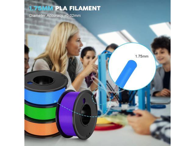 3D Printer Filament PLA 1.75mm 3-D Printing Materials 5 Colors Bundle Print Filimate 1.75 mm Orange Green Blue Yellow Purple Filiment1.75 Accuracy...