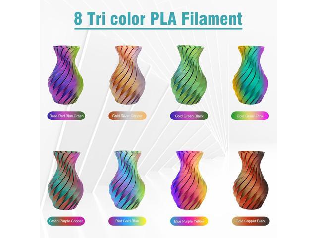 3D Printer Filament Bundle,1.75MM Silk PLA Filament Multicolor 250g*10 Rolls,Bulk Filament fits for Most FDM 3D Printers.
