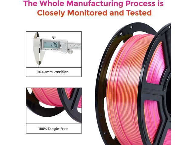 FLASHFORGE Silk Dual Color Filament, Pink and Yellow 2 in 1 Coextrusion Silk PLA Filament 1.75mm, 3D Printer Filament Color Change 1kg(2.2lbs)...