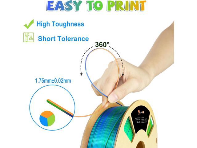 LOVOON PLA 3D Printing Filament 1.75MM Silk tricolors, Color Change by Angle Multicolor pla filaments Fit Most FDM Printers and 3D Pen, Silk...