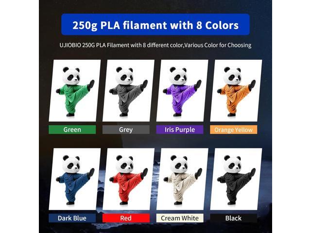 8 Color Bundle Elite PLA+ 3D Printer Filament, Multicolor PLA+ 1.75mm, Individually Vacuum Packed, 0.25kg Spool, 8 Pack (Black+Cream...