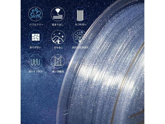 3D Printer PLA Filament Transparent Gradient 1.75mm High Light Transmittance 3D Printing Filament,Print Speed 30-100mm/s PLA Filament,Glitter Clear...