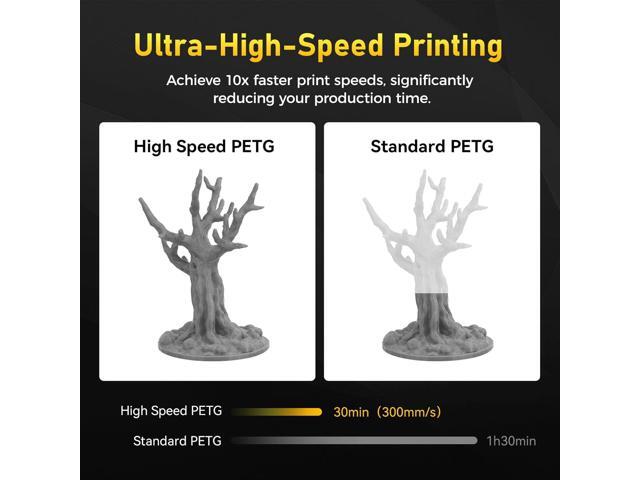 FLASHFORGE Rapid PETG Filament 1.75mm Metallic Grey, Max 600mm/s High Speed Printing, 3D Printer Filament 1kg Spool, Dimensional Accuracy +/-...