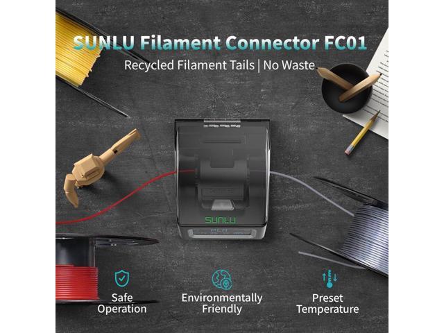 SUNLU Filament Connector, Filament Splicer with 200Pcs PTFE Sleeve for 3D Printer Filament 1.75mm, Fast Heating Up to 240°C, Compatible with PLA...