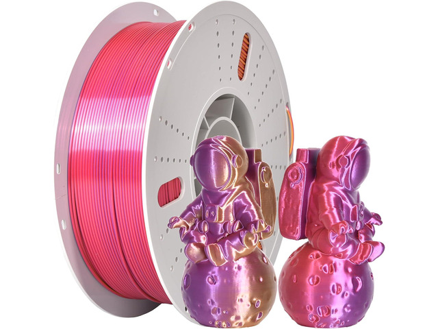 PINBALL Silk PLA 3D Printer Filament 1.75mm Shiny Silk Tricolor Filament 3D Printing PLA Filament Dimensional Accuracy +/- 0.02mm 1 KG Silk...