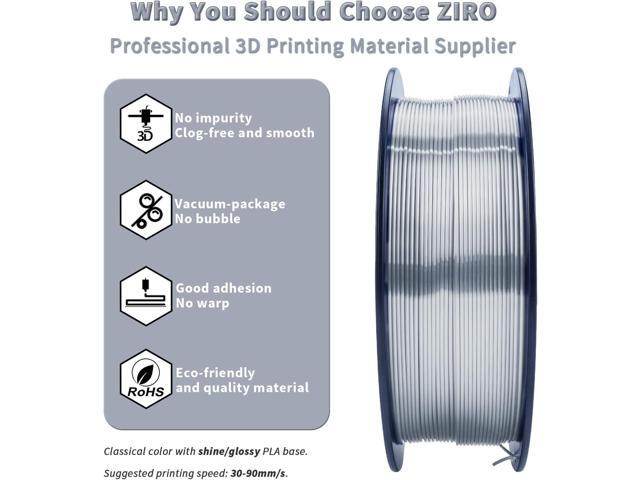ZIRO Silk PLA Filament Bundle, 4 Packs1.75mm 3D Printing Filament Shiny, Glossy PLA for 3D Printing,1.75mm Metal-Like Surface Rich Color Spool, 1KG...