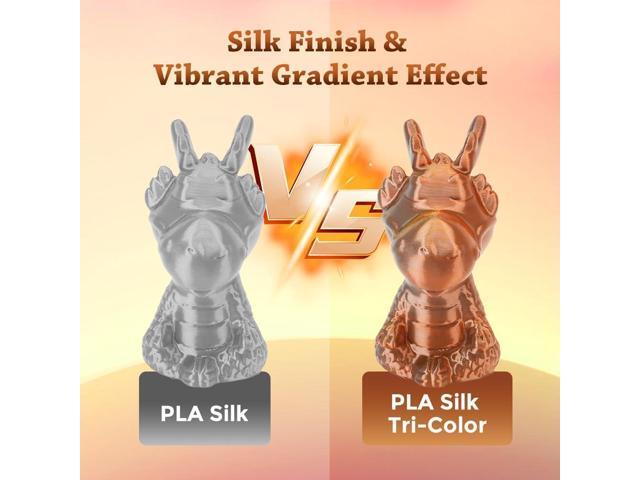 VOXELAB Silk Tri-Color PLA Filament 1.75mm for 3D Printer, Rainbow Multicolor Silk PLA 1KG (2.2lbs) Spool, High Precision +/- 0.03mm, Smooth &...