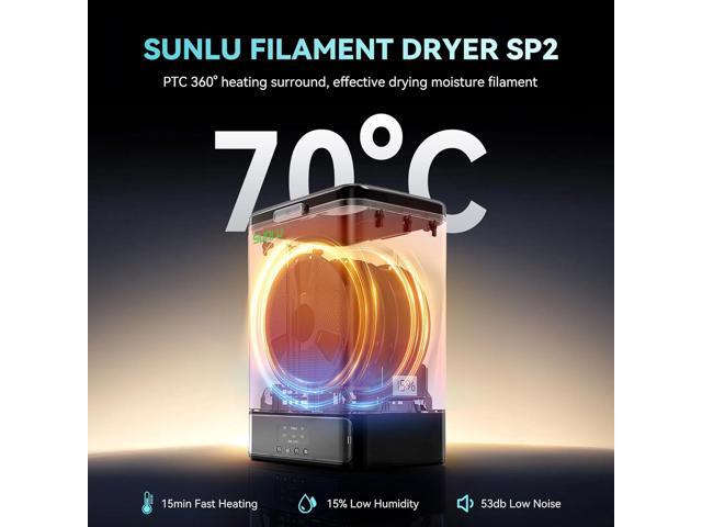 SUNLU 3KG Filament Dryer SP2 & Storage Box, 70 Max Temperature and 15min Fast Heating for 3D Printer Filament Drying and Sealing with Heat Control,...