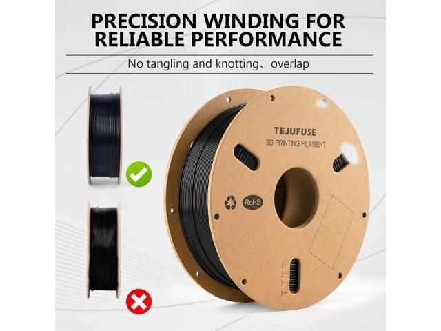 PLA 3D Printer Filament 1.75mm, Black, 1kg (2.2lbs), Neatly Wound for Smooth Feeding, Toughened PLA for Stronger Prints, ±0.03mm Dimensional...