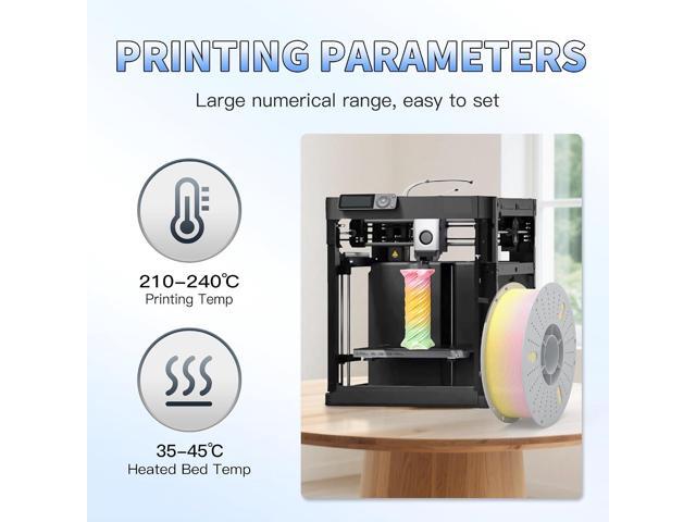 PINBALL Silk Rainbow PLA 3D Printer Filament 1.75mm Shiny Multi-Color Changing Filament 3D Printing PLA Filament Dimensional Accuracy +/- 0.02mm 8...