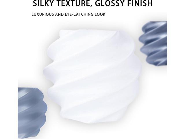 Silk PLA White Floating Gloss 3D Printing Filament Pearlescent White Aurora Premium Texture 3D Printing Filament for FDM Printers