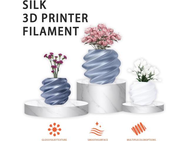Silk PLA White Floating Gloss 3D Printing Filament Pearlescent White Aurora Premium Texture 3D Printing Filament for FDM Printers