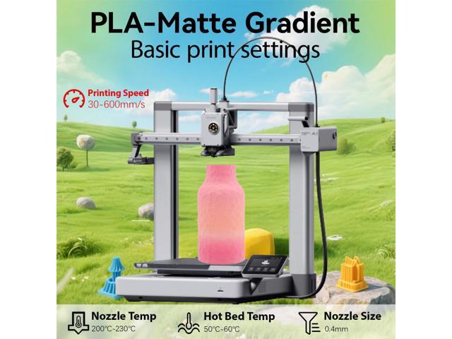 Matte Gradient Rainbow Spring 1.75mm PLA Filament for 3D Printer High Speed 500mm/s, 1kg (2.2lbs) Spool 3D Printing PLA Filament Rod Fit Most FDM...