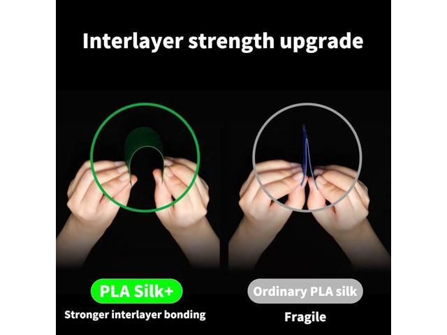 Bamboo Original PLA Silk+ Filament Glossy Silk Texture, Shiny, Stronger Interlayer Bonding for Bambu Lab A1/A1 MINI/X1/X1C/P1P/P1S/AMS. 1.75mm High...