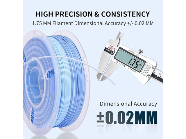 RAMBERY 4KG Matte Rainbow PLA 3D Printer Filament 4 Colors PLA Filament Bundle, 1.75mm 1kg(2.2lb) X 4 Pack, Blue-White/Red/Brown/Red-Purple