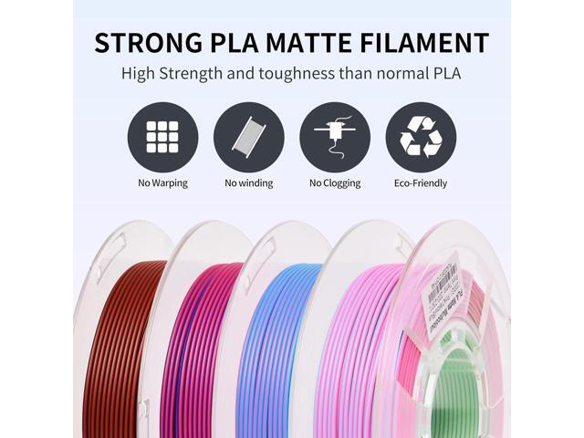 RAMBERY Matte Tri Color & Dual Color 3D Printer Filament Bundle, Multi Color Change by Angle PLA Filament 1.75mm+ /- 0.02mm, 200gX4 Spools