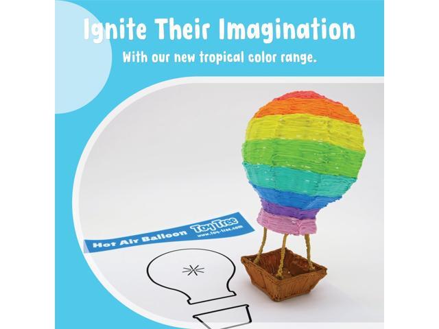 Toy Tree 300 Piece 3D Pen Refill Pack Compatible with The 3Doodler Start+ Only 10 Tropical Colors of Safe Low Temperature PCL Filament 2.5mm...
