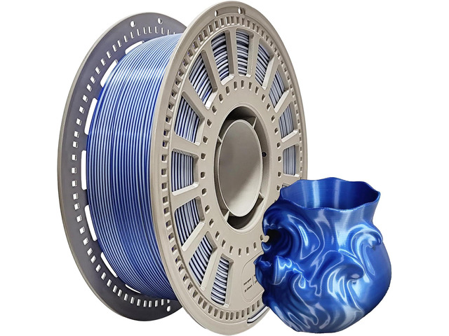 Silk PLA Filament 1.75mm, Tri-Color Gradient with Jewelry Gloss Finish, ±0.03mm Accuracy,Rainbow tri Color pla Filament, Tangle-Free Spool 1KG...