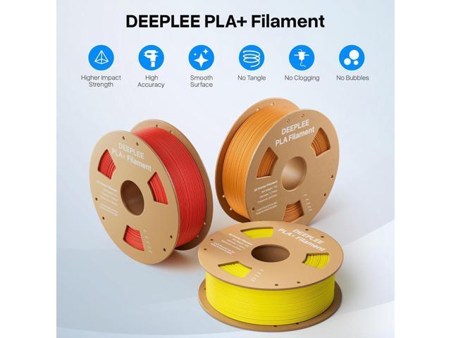 DEEPLEE PLA+ 1.75mm 3D Printer Filament, PLA Plus with Dimensional Accuracy +/- 0.02mm, Higher Strength and Toughness, Neatly Wound, No Clogging,...