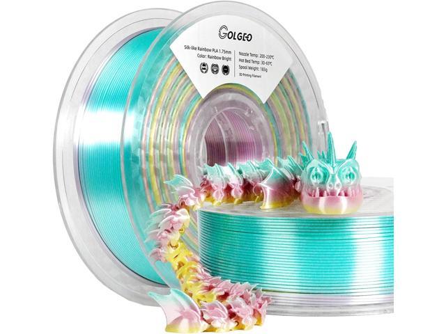 Silk PLA 3D Printer Filament 1.75mm, Multicolor Rainbow PLA Filament, Shiny Gradient Color Change PLA 3D Printing Filament,Fit Most FDM 3D...