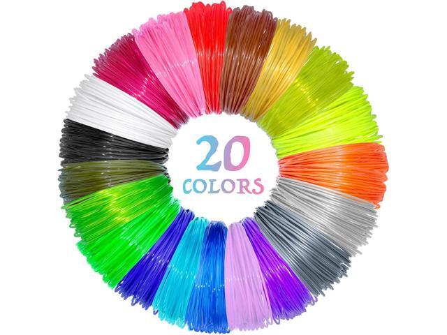 20 Colors 3D Pen PLA Filament Refills, 1.75mm Premium Printing Line Premium 3D Printer Drawing Wire, Each Color 16 Feet, Total 320 Ft, with 2.
