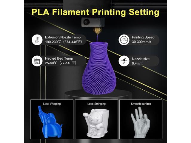 PLA Filament 1.75 mm 3D Printer Filaments Cardboard Spool Refills 1 kg Widely Compatible for Most FDM 3D Printers Fits ELEGOO Anycubic FlashForge...