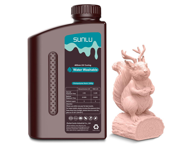 SUNLU Water Washable 3D Printer Resin, 1kg Fast Curing 3D Resin for 2K 4K 8K LCD DLP SLA Resin 3D Printer, 395-405nm UV Curing 3D Printing...