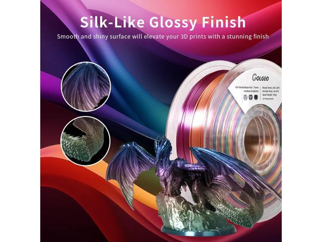 Silk PLA 3D Printer Filament 1.75mm, Multicolor Rainbow PLA Filament, Shiny Gradient Color Change PLA 3D Printing Filament,Fit Most FDM 3D...