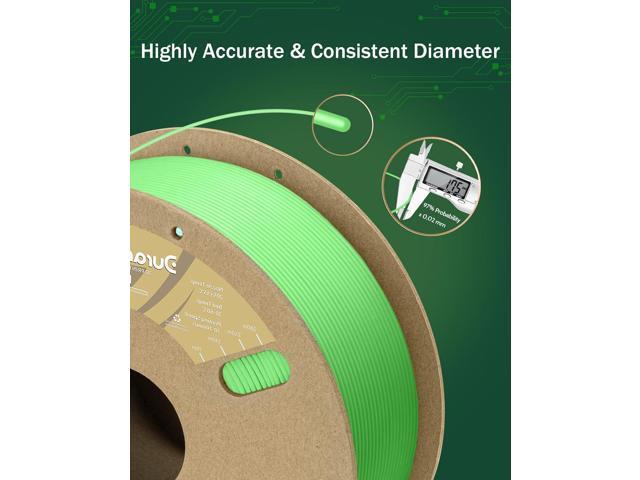 DURAMIC 3D PLA Filament 1.75mm 1kg Spool, Jam-Free High Stifness 3D Printing Filament with Cardboard Spool, No-Tangling No-Clogging Dimensional...