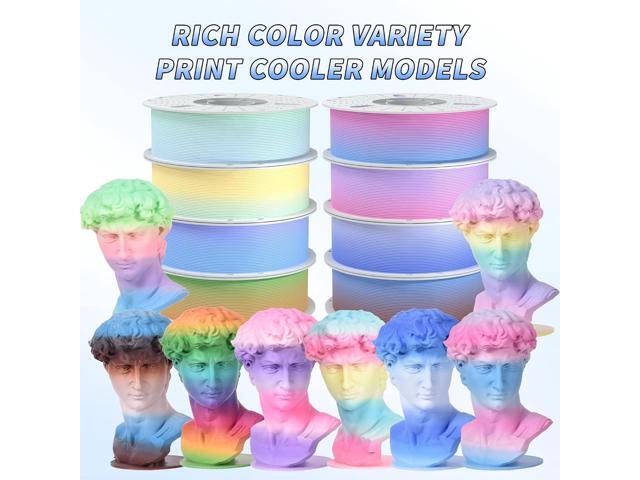 PINBALL Matte Rainbow PLA 3D Printer Filament 1.75mm Multi-Color Changing Filament 3D Printing PLA Filament Dimensional Accuracy +/- 0.02mm 8 KG...