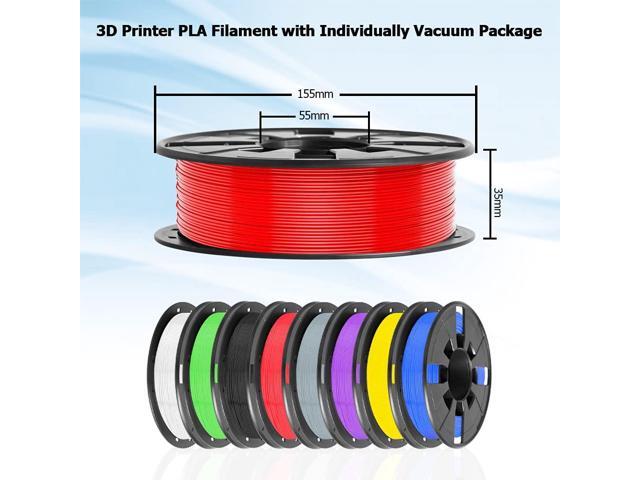 8 Pack PLA 3D Printer Filament, 1.75mm PLA 3D Printing Filament in Total 2KG, 8 Colors Dimensional Accuracy +/- 0.03 mm Widely Compatible for 3D...
