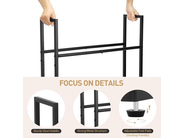 ikkle 3D Printer Filament Storage Rack - Tabletop Heavy Duty Filament Spool Holder Stand, 2 Tier Metal Shelf Organizer for PLA, ABS, TPU, Nylon -...