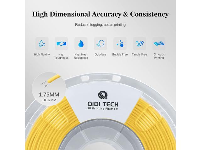 R QIDI TECHNOLOGY PETG-Tough 3D Printer Filament, Toughness PETG Filament 1.75mm, 3D Printing Filament 1kg Spool(2.2lbs), Suitable for Hyper Speed...
