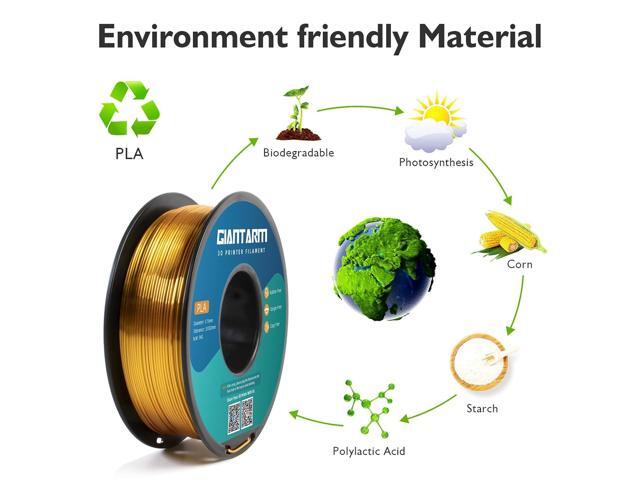 GIANTARM 3D Printer Filament, Silk Gold Pla Filament, 1Kg(2.2lbs) Spool, 1.75mm Dimension Accuracy +/- 0.03mm, 3D Printing Filament