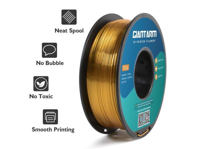 GIANTARM 3D Printer Filament, Silk Gold Pla Filament, 1Kg(2.2lbs) Spool, 1.75mm Dimension Accuracy +/- 0.03mm, 3D Printing Filament