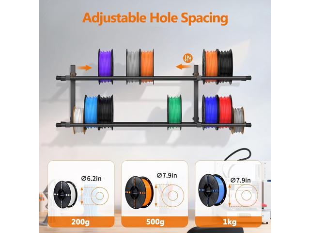 3D Printer Filament Storage Rack Wall Mount, Foldable Heavy Duty Metal Shelving with Adjustable Hole Spacing for TPU/ABS/Nylon Filament Rack, 3D...