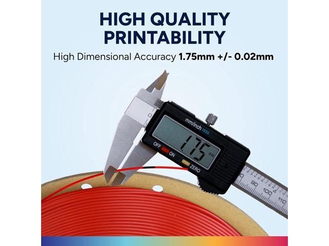 OVERTURE Easy PLA 1.75mm 3D Printer Filament, 1kg PLA Cardboard Spool (2.2lbs), Dimensional Accuracy +/- 0.02mm, Fit Most FDM Printer (Easy Red)