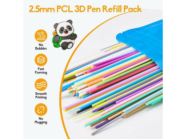 Yungden 250PCS 3D Pen Refills Pack for 3Doodler Start+ Pen, 25 Colors 2.5mm PCL Low Temperature 3D Pencil Filaments, Not Compatible with Other 3D Pens