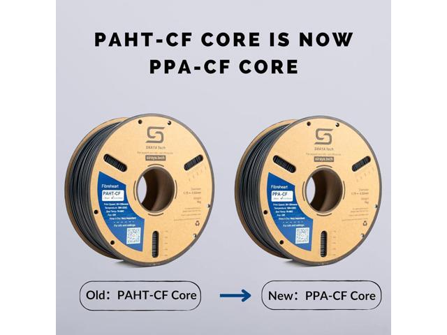Siraya Tech Fibreheart PPA-CF Core Black 3D Printer Filament - PPA Nylon with 25% Core-Concentrated Carbon Fiber, Ultra-Strong, Heat-Resistant, Low...