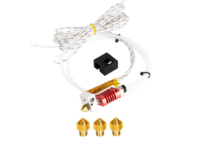 TRONXY MK10 Extruder Hot End Kit, 3D Printer Nozzles 0.4mm with Aluminum Heating Block, NTC 3950 100K Ohm Thermistor, 1M PTFE Teflon Tube...