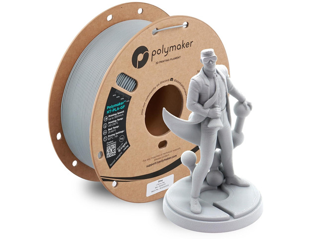 Polymaker HT-PLA-GF Filament 1.75mm Grey, High Temp PLA for 3D Printing, Heat Resistant to 150°C, Easy to Print, Easy to Anneal, Works with Most...