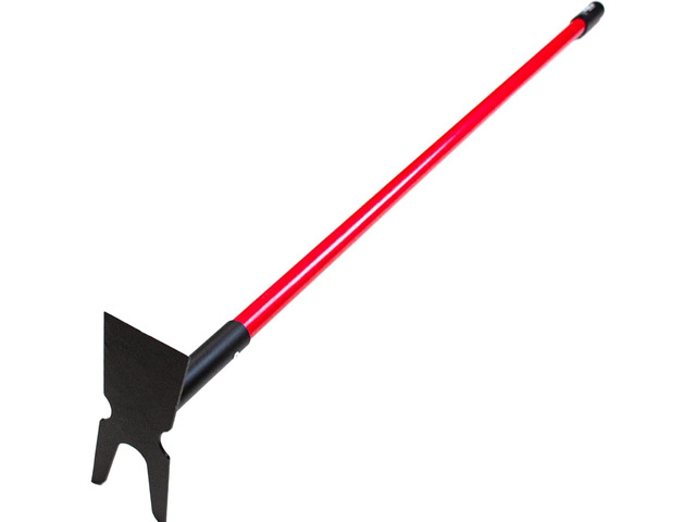 Bully Tools 12-Gauge Two-Prong Weeding Hoe Heavy Duty Garden Hoe for Weeding, Cultivation and Turning Soil 58' Fiberglass Long Handle, Garden...