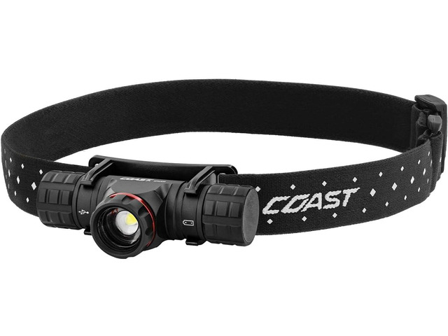 Coast XPH30R 1200 Lumen USB-C Rechargeable Dual Power Headlamp with Twist Focus Beam and Magnetic Base, 4.37 oz. - Black
