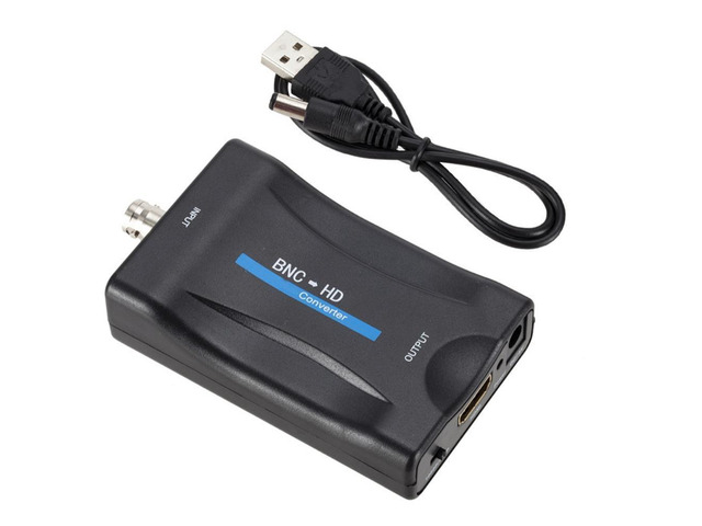 BNC To HDMI-compatible Converter 1080P/720P Display Video Audio Conversor Surveillance Monitor TV signal Converter with USB Cabl