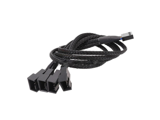 Computer Motherboard Fan 4pin 1 to 4 Splitter Cable PWM 4Pin Extension Cable 30cm Fan Cable Sleeved