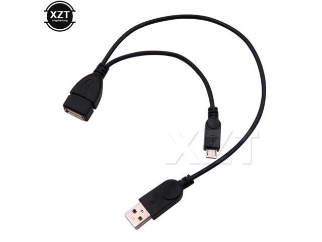 1PCS Host Power Splitter Micro USB Male to USB A Male Female Adapter Cable for SAMSUNG/SONY Y Splitter 1 in 2 OTG Cable