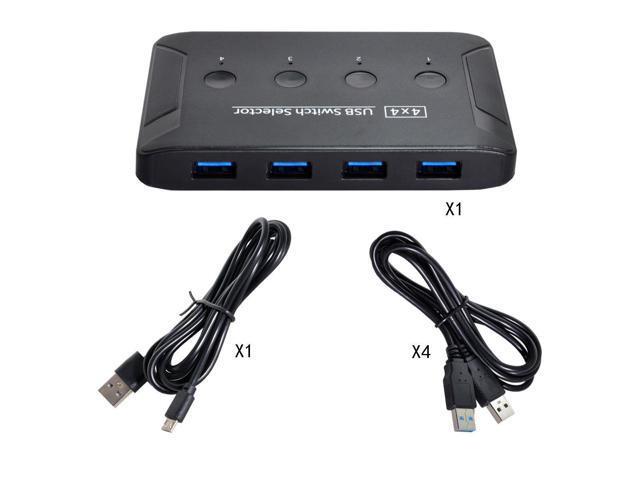 USB 3.0 4 Port PCs Sharing 4 USB Devices for Keyboard Mouse Scanner Printer KVM Switch Selector