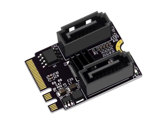 Driver SATA Card M.2 A Key + E Key to 2Ports SATA 3 Adapter Card Meet User Data Space Requirements